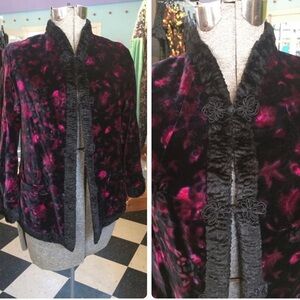 Vintage Reversible Asian Style Bohemian Romantic Velvet Coat Jacket Whimsigoth